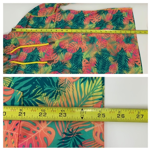 Men’s Ingear Neon Tropical Print Outdoor Popover Hoodie Fitted Kangaroo Pocket - Picture 16 of 16